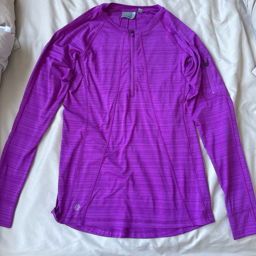 Athleta Radiant Purple Quarter Zip-Up Top